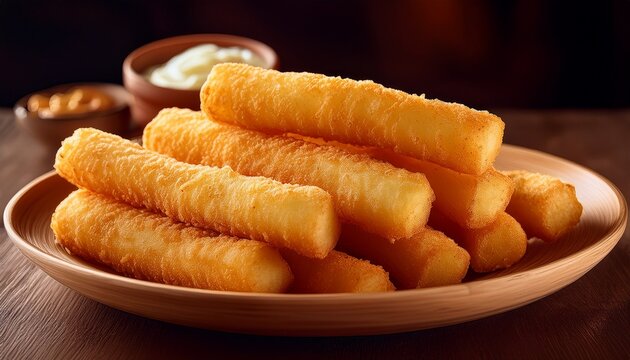 yuca frita crispy fried cassava sticks crispy food