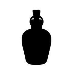 Black silhouette of antique vase vessel container pottery jug jar graphic design element vector art