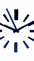 Icon of a mere clock face with clear  minutes and minute hands on a white background.