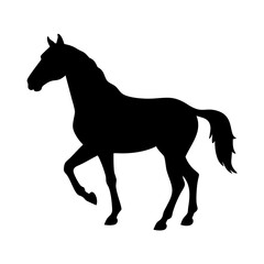Horse silhouette vector image equestrian animal design equine mammal graphic art thoroughbred mustang black horse
