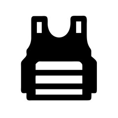Illustration of bulletproof vest body armor tactical gear protection equipment safety clothing icon design