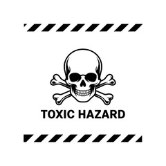 Fototapeta premium Toxic Skull Hazard: A stark warning symbol featuring a skull and crossbones with the inscription 