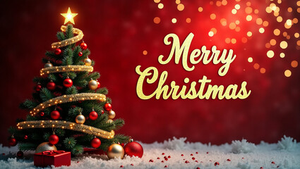 christmas card with christmas tree