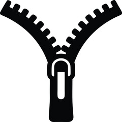 zipper black silhouette vector illustration, zipper  icon, zipper isolated, zipper symbol
