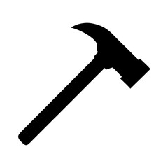 Hammer tool silhouette construction carpentry equipment hardware repair building hammering nail work