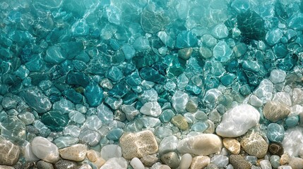 Serenity by the shore sunlit waves at a pebble beach retreat