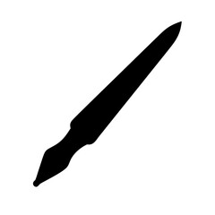 Black calligraphy pen silhouette vector illustration drawing tool writing instrument ink design art graphic resource