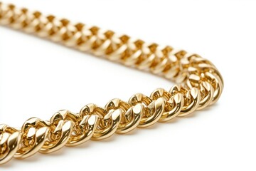 Obraz premium A classic gold chain with fine craftsmanship isolated white background