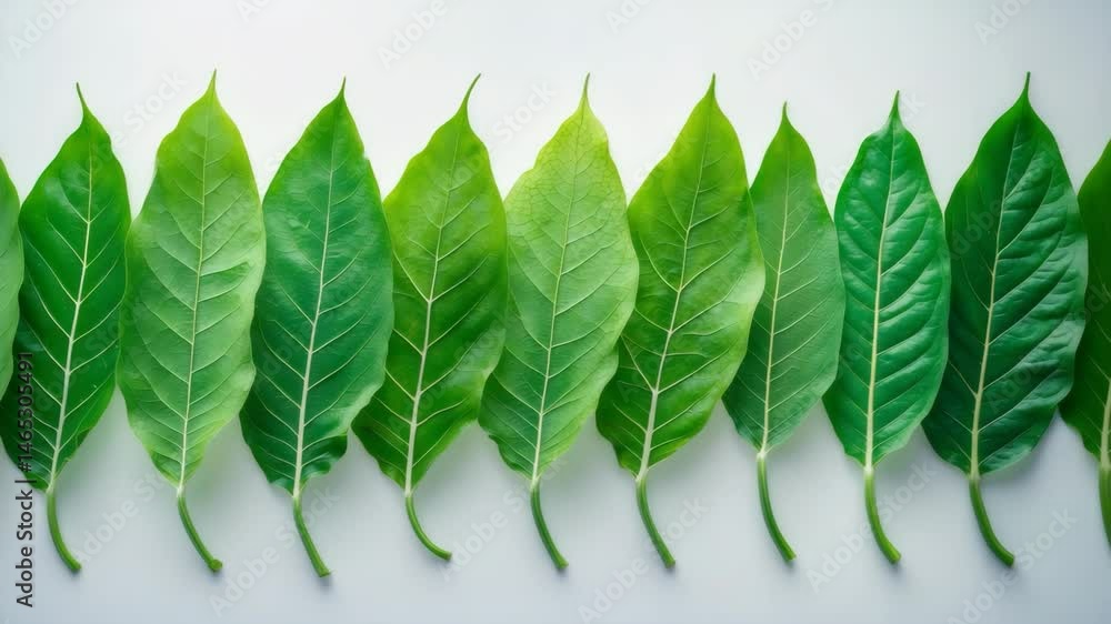 Poster melon leaf positioned on a background with full depth of field.