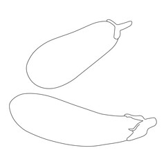 Brinjal line art vector design. Brinjal outline illustration design.