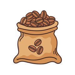 Coffee beans in sack vector illustration coffee sack coffee beans bag coffee sack vector art