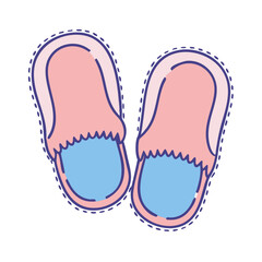 Cozy slippers footwear indoor shoes home comfort relaxation pink blue pair cute design fashion