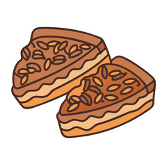 Delicious almond cake slices dessert pastry baked goods sweet treat confectionery food illustration recipe