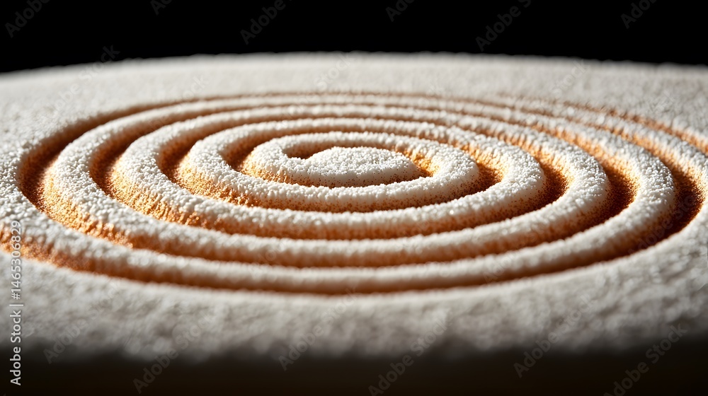 Poster neutral concentric ripple pattern on a textured foam surface