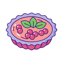 Delicious cherry tart dessert illustration vector food sweet pastry baked goods cake pie design graphic