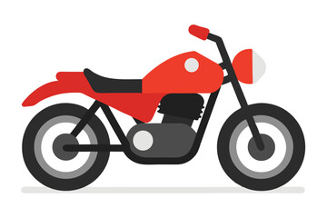 Fototapeta premium Stylized red motorcycle graphic with simple black and gray components and tires