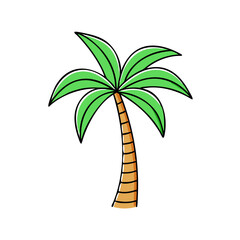 Palm tree vector illustration tropical tree summer tree beach tree island tree coconut tree vacation