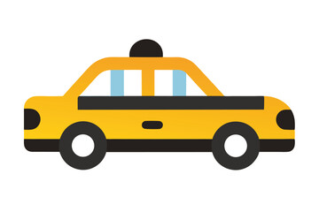 Illustration of a simplistic yellow taxi cab with a black top light