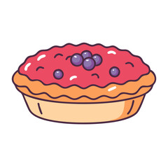 Delicious blueberry pie dessert food sweet bakery pastry homemade baked treat vector illustration
