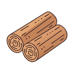 Illustration of wood logs timber lumber firewood stack wooden logs pile for construction material