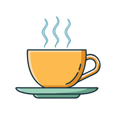 Hot coffee cup tea mug drink beverage caffeine breakfast aroma steam saucer morning relax