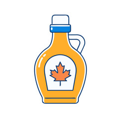 Maple syrup bottle canadian leaf breakfast sweet dessert food pancake topping canada delicious