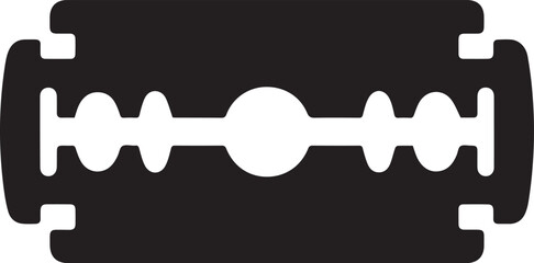 Razor Blade Shape in Black Vector | Clean Cutting Tool Illustration Without Silhouette Style