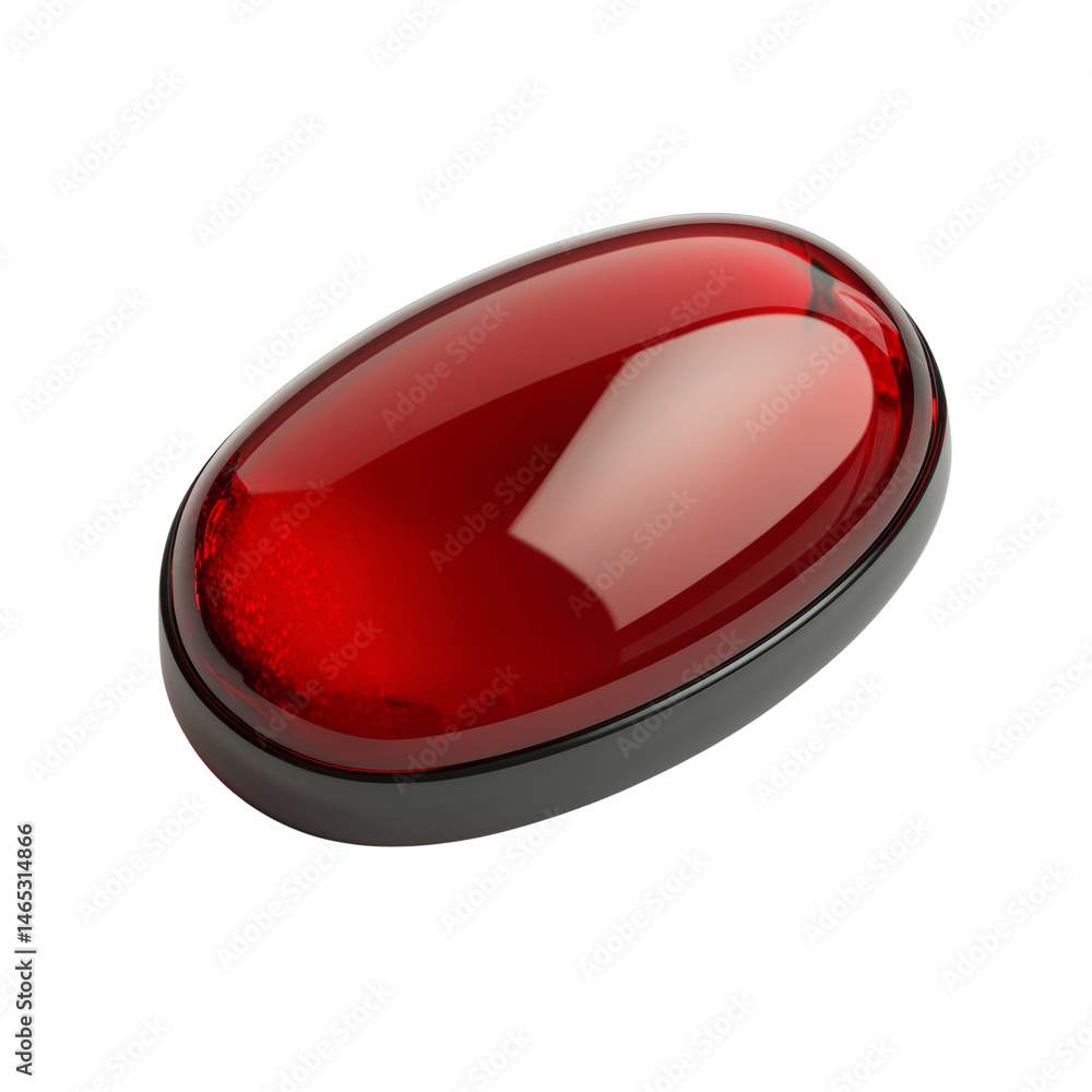 Aufkleber Translucent red indicator light against a stark white background setting