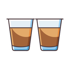 Two glasses of coffee beverage drink illustration vector image coffee drink beverage vector art