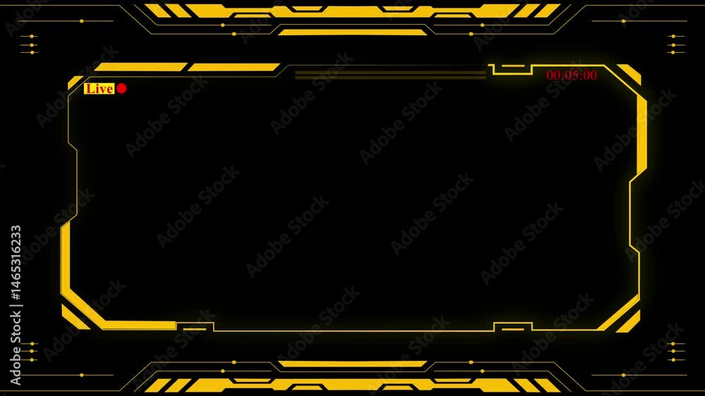 Fototapete abstract technology hud frame background. with live frame computer interface hud motion texture. fut