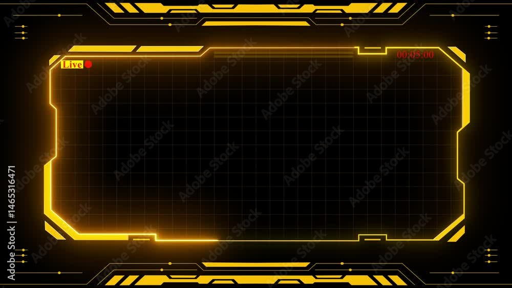 Fototapete abstract technology hud frame background. with live frame computer interface hud motion texture. fut