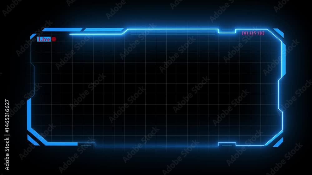 Fototapete abstract technology hud frame background. with live frame computer interface hud motion texture. fut