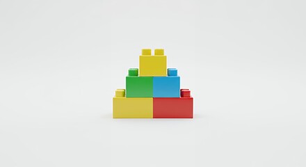 Fototapeta premium Colorful building blocks pyramid
