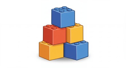 Fototapeta premium Colorful building blocks stacked in pyramid shape