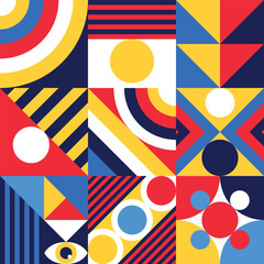 Abstract bauhaus pattern vector design illustration