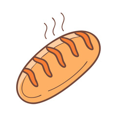 Cartoon bread loaf bakery food fresh baked bread delicious bread food illustration bread art bread