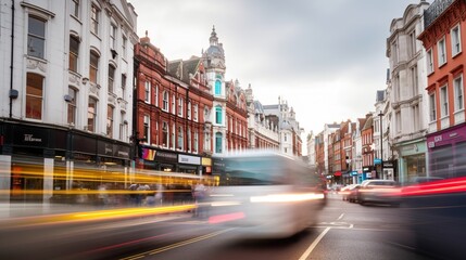 Busy urban street scene