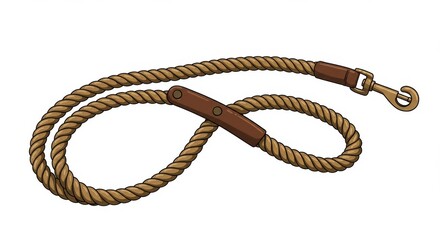 Durable Rope Dog Leash - Sturdy rope dog leash with leather handle, ideal for walks and training. Strong and reliable