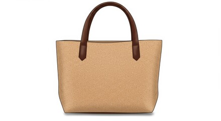 Eco Friendly Cork Tote Bag with Leather Handle - Sustainable, stylish tote bag. Perfect for everyday , travel, and casual outings. Neutral tones, natural cork