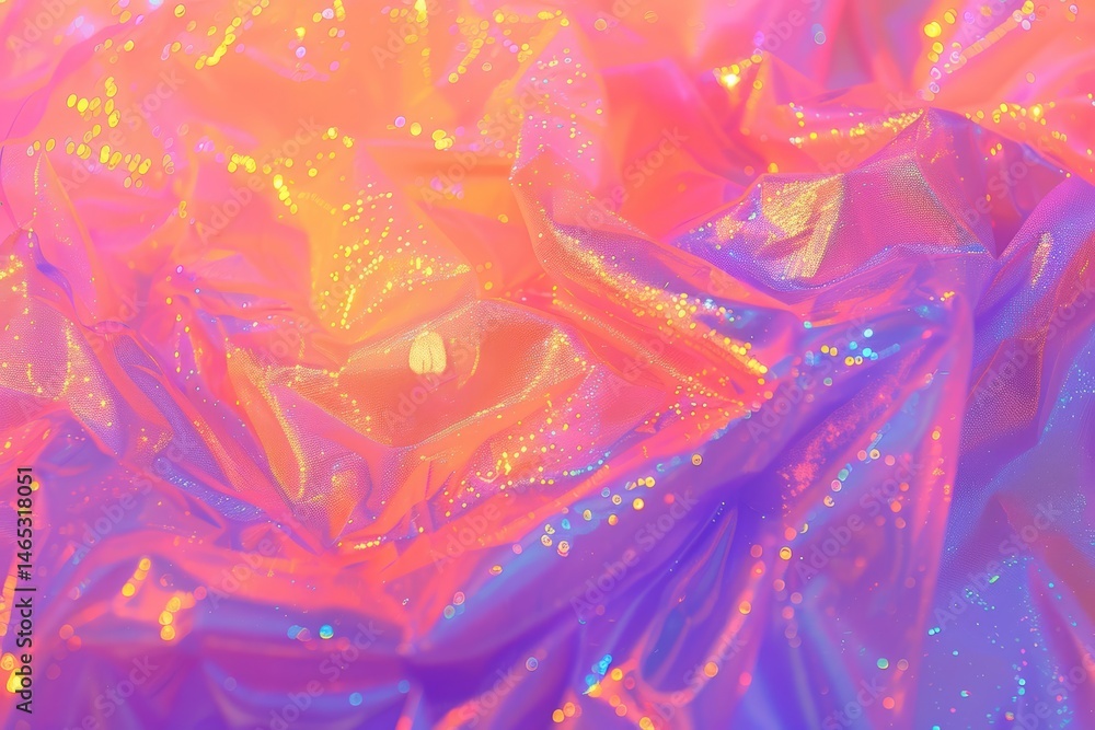 Poster colorful abstract texture with shimmering effects and soft folds.