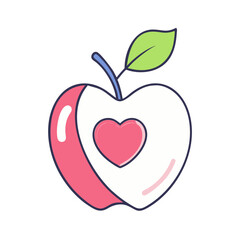 Apple heart fruit love healthy food nutrition valentine romance sweet dessert organic diet symbol
