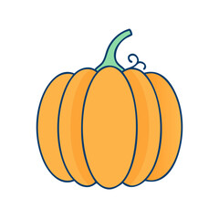 Illustration of orange pumpkin vector art for halloween thanksgiving fall autumn harvest season design