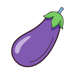 Illustration of eggplant vegetable healthy food nutrition diet purple color ingredient organic fresh aubergine vegetarian cooking recipe