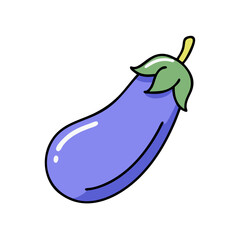 Illustration of a purple eggplant vegetable healthy food ingredient cooking recipe nutrition diet aubergine clipart