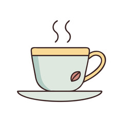 Illustration of coffee cup coffee bean hot coffee drink coffee shop cafe coffee time morning coffee