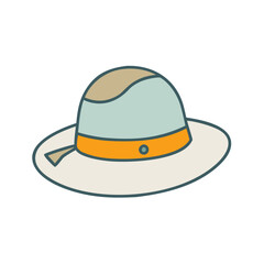 Illustration of a stylish summer hat, sun hat, fashion hat, headwear, apparel, and sun protection hat