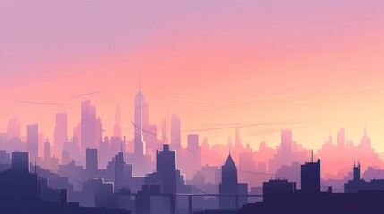 Fototapeta premium Cityscape at dawn