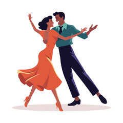 Dancing couple in vintage style pose
