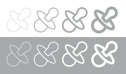The nipple icon (pacifier). A symbol of a child or childhood. An attribute, baby of a newborn or infant.