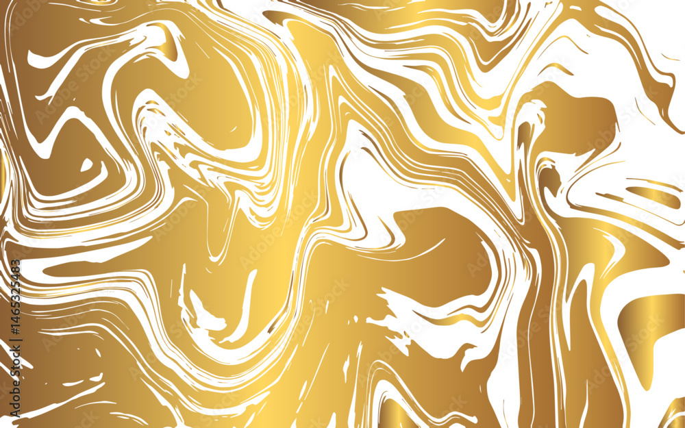 Aufkleber Abstract Marble texture with golden effect  liquid flow. Fluid, organic movement with smooth, paint-like lines with ink acrylic flow. Marbling splash with stone texture with Colorful geometric swirl